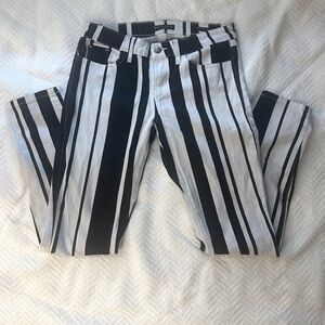 Vintage Guess Jeans Brittney Black & White Vogue Ergeant Stripe Women’s Sz 29